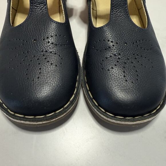Mini Boden LEATHER T-BAR FLATS Girl’s EU 36 US 4 Navy Hook & Loop Maryjane Shoes - Picture 6 of 12